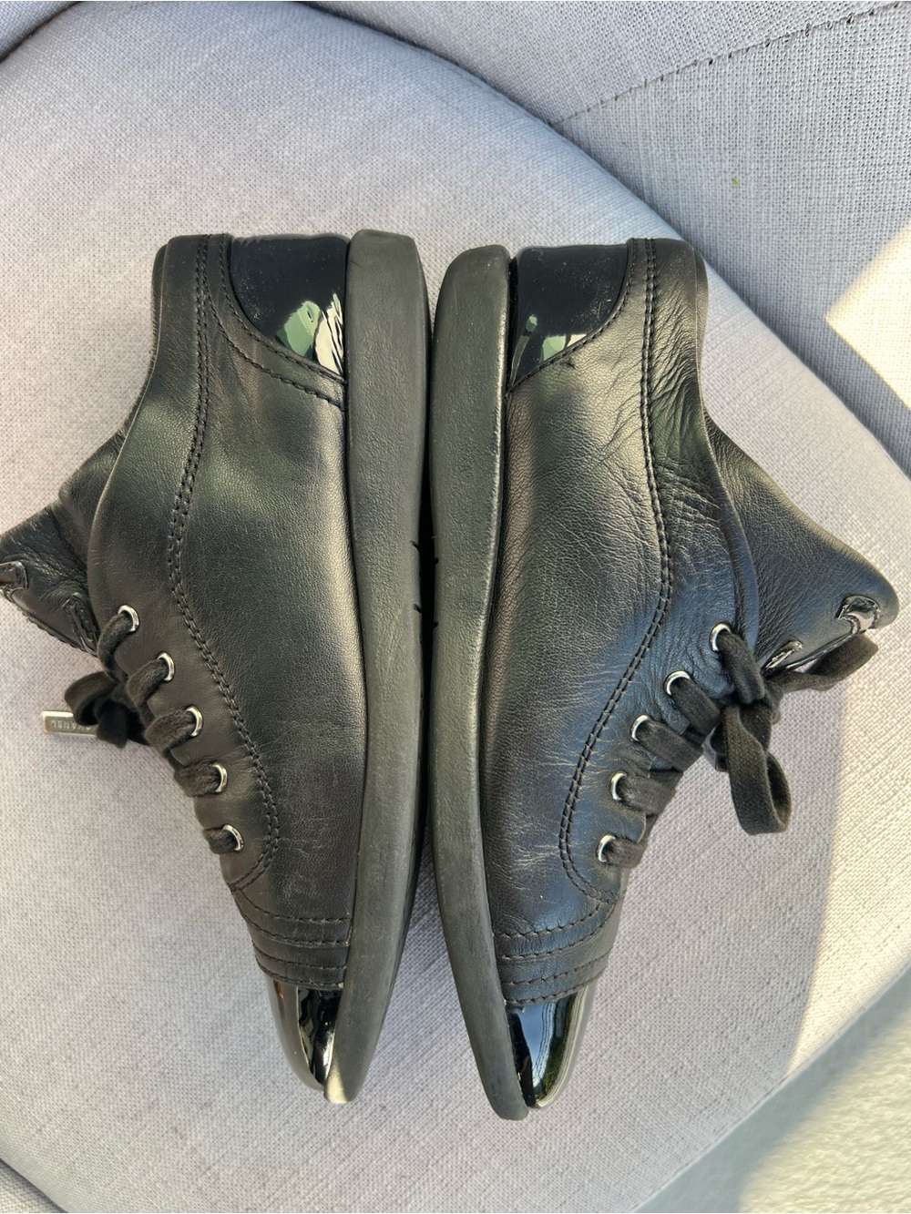 Chanel Lambskin Patent Cap Toe CC Sneakers - Picture 6 of 11